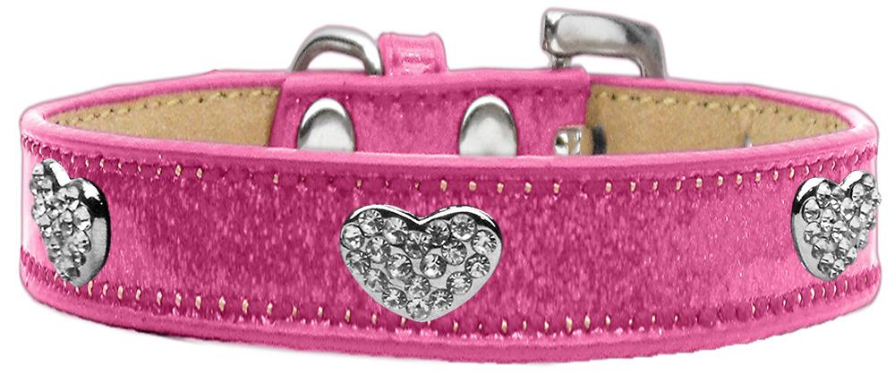 Crystal Heart Dog Collar Pink Ice Cream Size 10