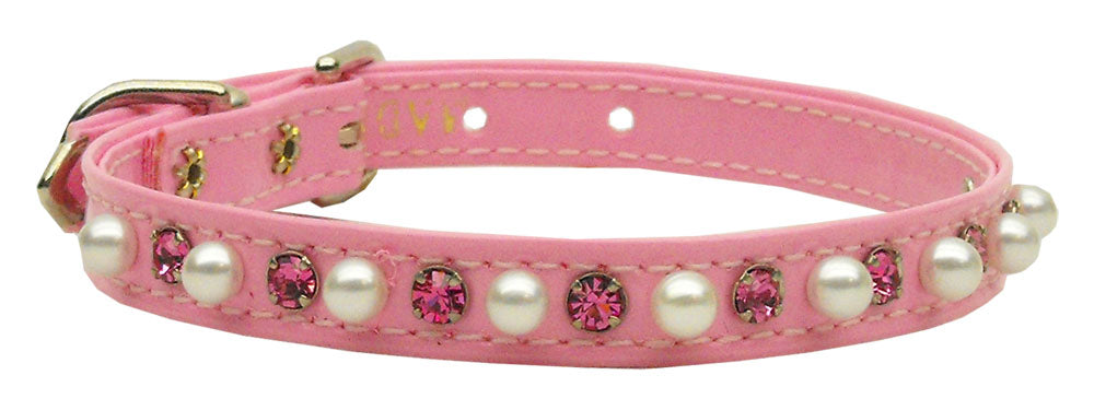 Patent 3-8" Pearl And Crystal Collars Pink 10