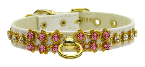 Sunburst White W- Pink And Clear Stones 10