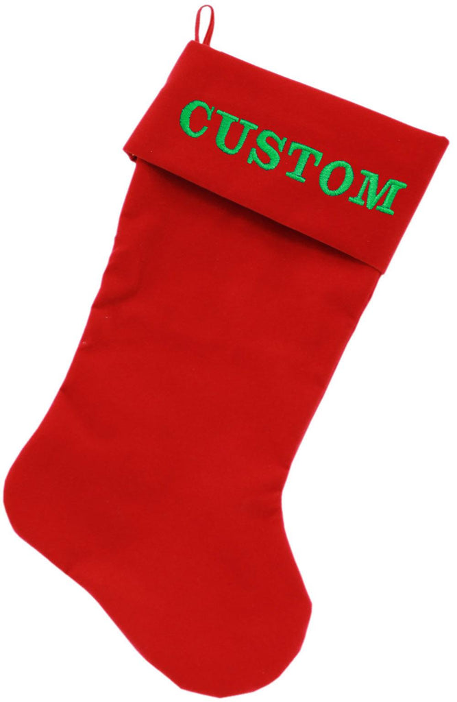 Custom Embroidered Velvet 18 Inch Made In The Usa Christmas Stocking Red