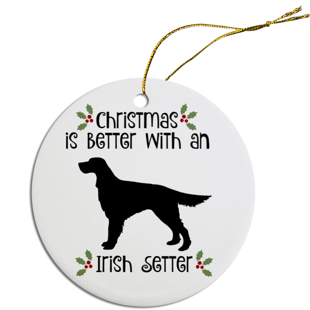 Breed Specific Round Christmas Ornament Irish Setter