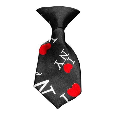 Dog Neck Tie Love NY Red