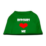 Bitches Love Me Screen Print Shirts Emerald Green XS (8)