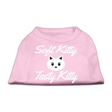 Softy Kitty, Tasty Kitty Screen Print Dog Shirt Light Pink Lg (14)