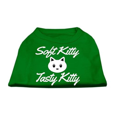 Softy Kitty, Tasty Kitty Screen Print Dog Shirt Emerald Green Sm (10)