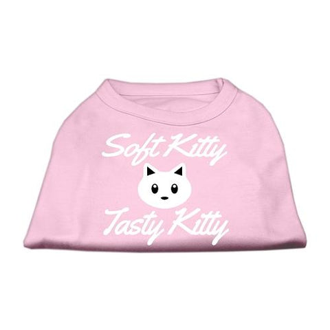 Softy Kitty, Tasty Kitty Screen Print Dog Shirt Light Pink Sm (10)