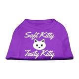 Softy Kitty, Tasty Kitty Screen Print Dog Shirt Purple XL (16)