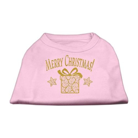Golden Christmas Present Dog Shirt Light Pink XXL (18)