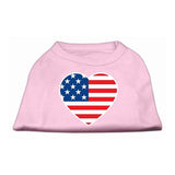 American Flag Heart Screen Print Shirt Light Pink Sm (10)