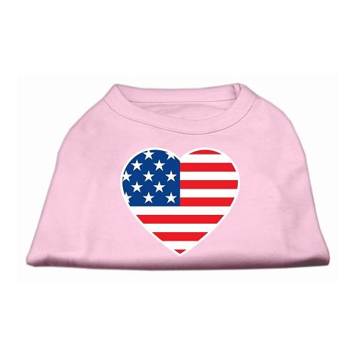 American Flag Heart Screen Print Shirt Light Pink Sm (10)