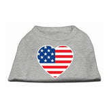 American Flag Heart Screen Print Shirt Grey XS (8)