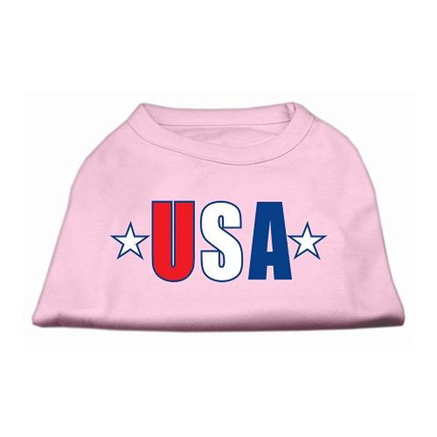 USA Star Screen Print Shirt Light Pink XS (8)