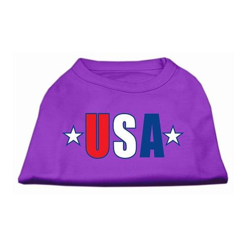 USA Star Screen Print Shirt Purple XS (8)