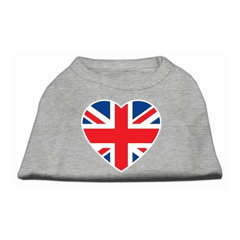 British Flag Heart Screen Print Shirt Grey XS (8)