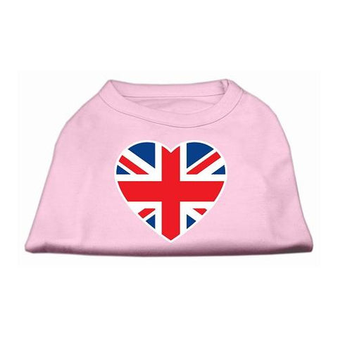 British Flag Heart Screen Print Shirt Light Pink XXXL (20)