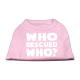 Who Rescued Who Screen Print Shirt Light Pink Lg (14)