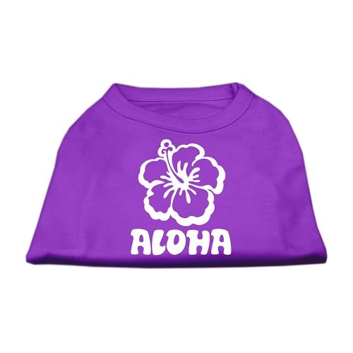 Aloha Flower Screen Print Shirt Purple Med (12)