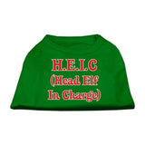 Head Elf in Charge Screen Print Shirt Emerald Green XL (16)