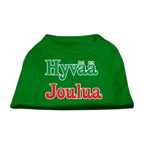 Hyvaa Joulua Screen Print Shirt Emerald Green Sm (10)