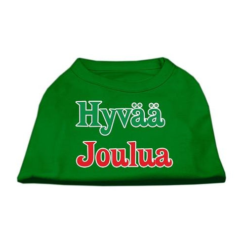 Hyvaa Joulua Screen Print Shirt Emerald Green Sm (10)