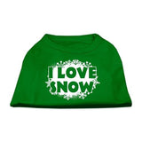 I Love Snow Screenprint Shirts Emerald Green Sm (10)