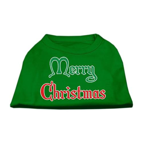 Merry Christmas Screen Print Shirt Emerald Green Sm (10)