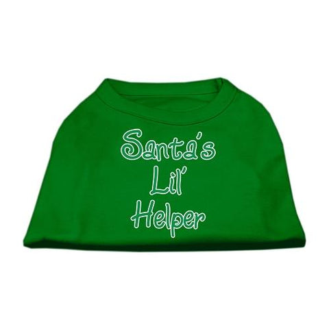 Santa's Lil' Helper Screen Print Shirt Emerald Green Sm (10)