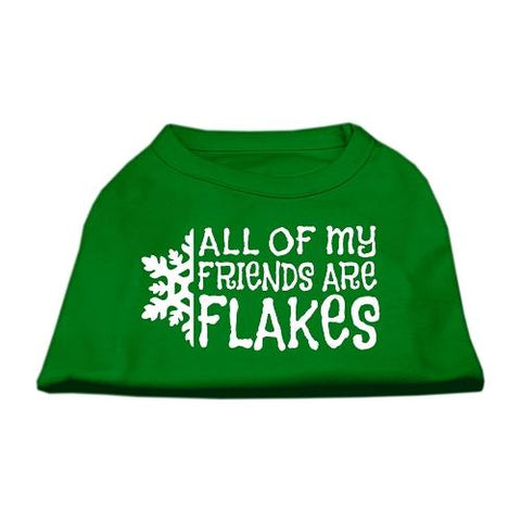 All my Friends are Flakes Screen Print Shirt Emerald Green Sm (10)