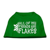 All my Friends are Flakes Screen Print Shirt Emerald Green XL (16)