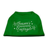 Seasons Greetings Screen Print Shirt Emerald Green Sm (10)