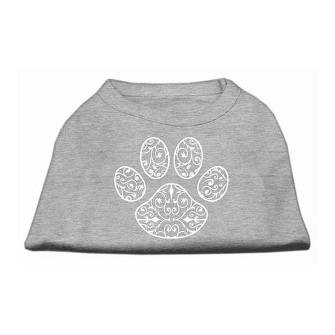 Henna Paw Screen Print Shirt Grey Lg (14)