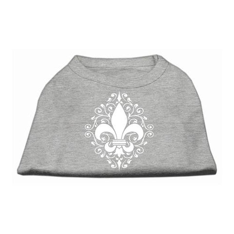 Henna Fleur De Lis Screen Print Shirt Grey Lg (14)