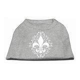 Henna Fleur De Lis Screen Print Shirt Grey Lg (14)