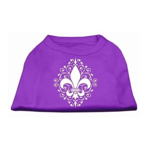 Henna Fleur De Lis Screen Print Shirt Purple XS (8)