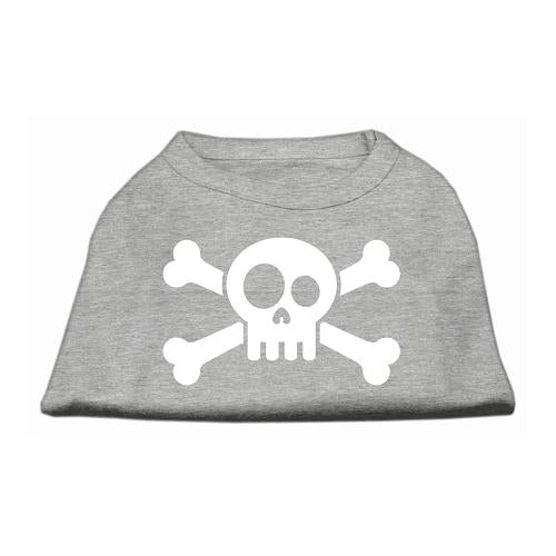 Skull Crossbone Screen Print Shirt Grey Lg (14)