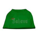 Believe Rhinestone Shirts Emerald Green Sm (10)