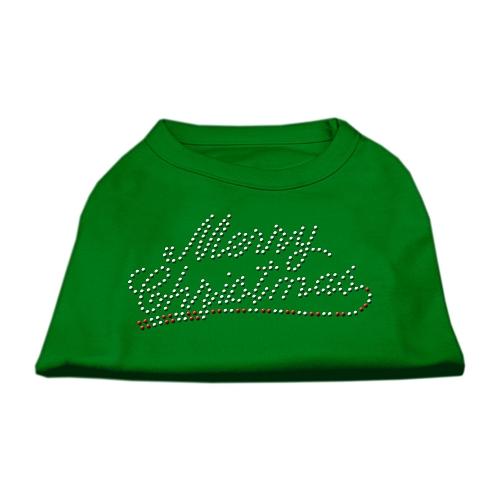 Merry Christmas Rhinestone Shirt Emerald Green XS (8)