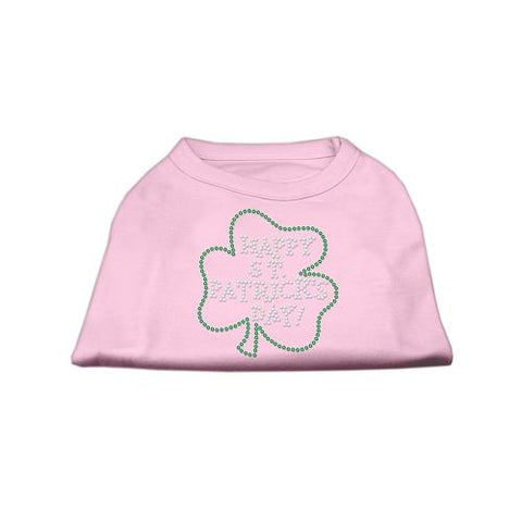 Happy St. Patrick's Day Rhinestone Shirts Light Pink XS (8)