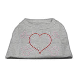 Heart and Crossbones Rhinestone Shirts Grey XS (8)