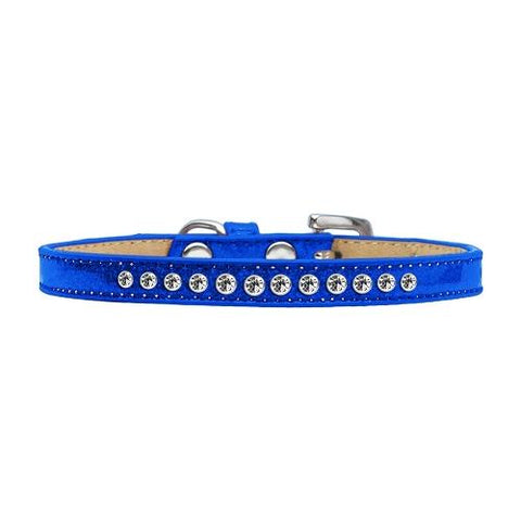 Clear Crystal Size 14 Blue Puppy Ice Cream Collar