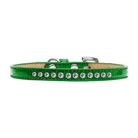 Clear Crystal Size 12 Emerald Green Puppy Ice Cream Collar