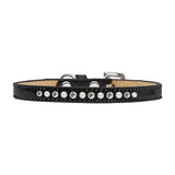 Pearl and Clear Crystal Size 12 Black Puppy Ice Cream Collar