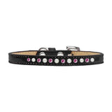 Pearl and Pink Crystal Size 8 Black Puppy Ice Cream Collar