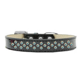 Sprinkles Ice Cream Dog Collar AB Crystals Size 12 Black