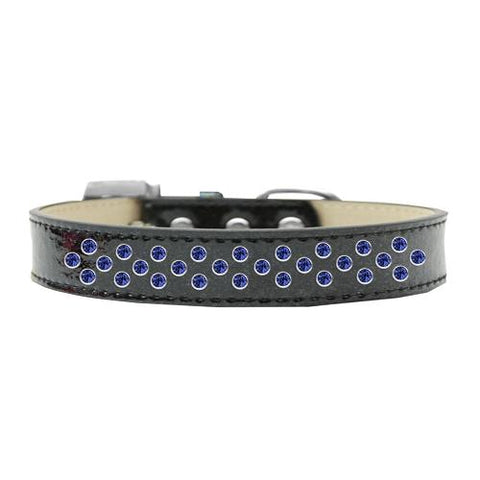 Sprinkles Ice Cream Dog Collar Blue Crystals Size 12 Black