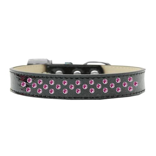 Sprinkles Ice Cream Dog Collar Bright Pink Crystals Size 12 Black