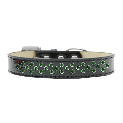 Sprinkles Ice Cream Dog Collar Emerald Green Crystals Size 12 Black