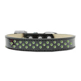 Sprinkles Ice Cream Dog Collar Lime Green Crystals Size 12 Black