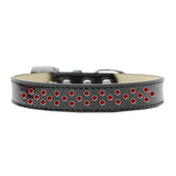 Sprinkles Ice Cream Dog Collar Red Crystals Size 12 Black