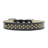 Sprinkles Ice Cream Dog Collar Yellow Crystals Size 12 Black